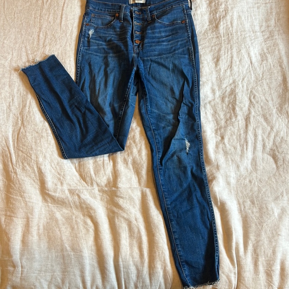 Madewell High Waisted Button Up Skinny Jeans